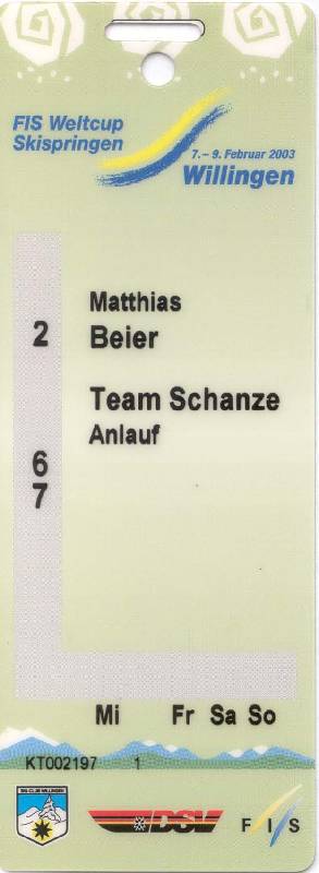Mattes Weltcup-Akkreditierung 